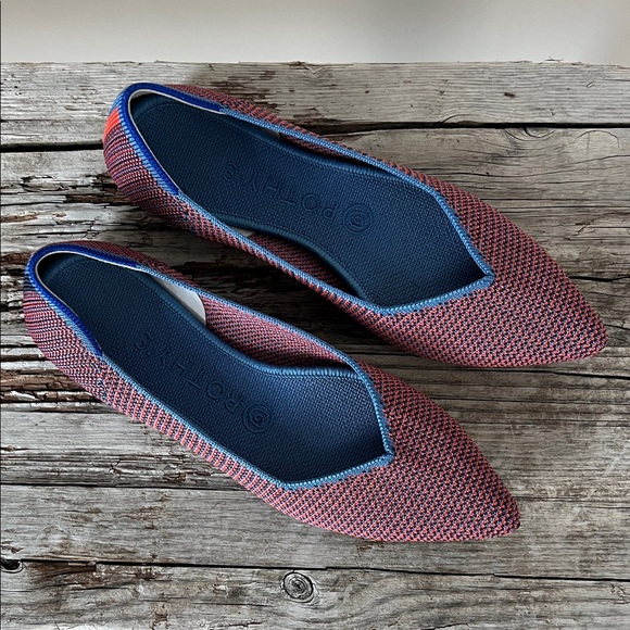 Rothy's Women's Coral and Navy Flats size 7.5 excellent new condition - Picture 1 of 13